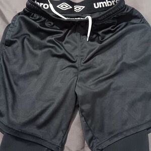 Umbro Boys Athletic Shorts With Attached Compression